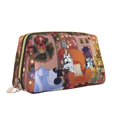 thumbnail image 2 of Kowoue Bluey Pattern Leather Makeup Bag – Portable Leather Cosmetic Organizer, Travel Makeup Pouch Compact Makeup Bag, 2 of 8