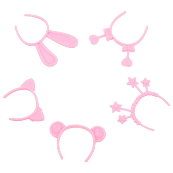 WASHWEPE Lobster Costume Adult Dolls Headband Pink Plastic 4 Set Dress Up Accessory