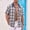#306-Blue, variant on Men Denim Collar Plaid Short Sleeve Shirt Lapel Collar Loose Casual Beach Vacation Daily Streetwear Button Down Shirts Gifts for Father