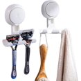 thumbnail image 1 of HAHDAXIA Shower Razor Holder Suction Cup 2 Pack, Vacuum Suction Razor Hanger for Shower Wall, Suction Door Hooks for Towel Loofah Sponge, Shower Razor Hooks for Bathroom Removable Waterproof,, 1 of 7