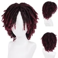 thumbnail image 1 of Peluca corta con rastas rizadas GNIMEGIL Ombre, rojo vino, 1 of 7