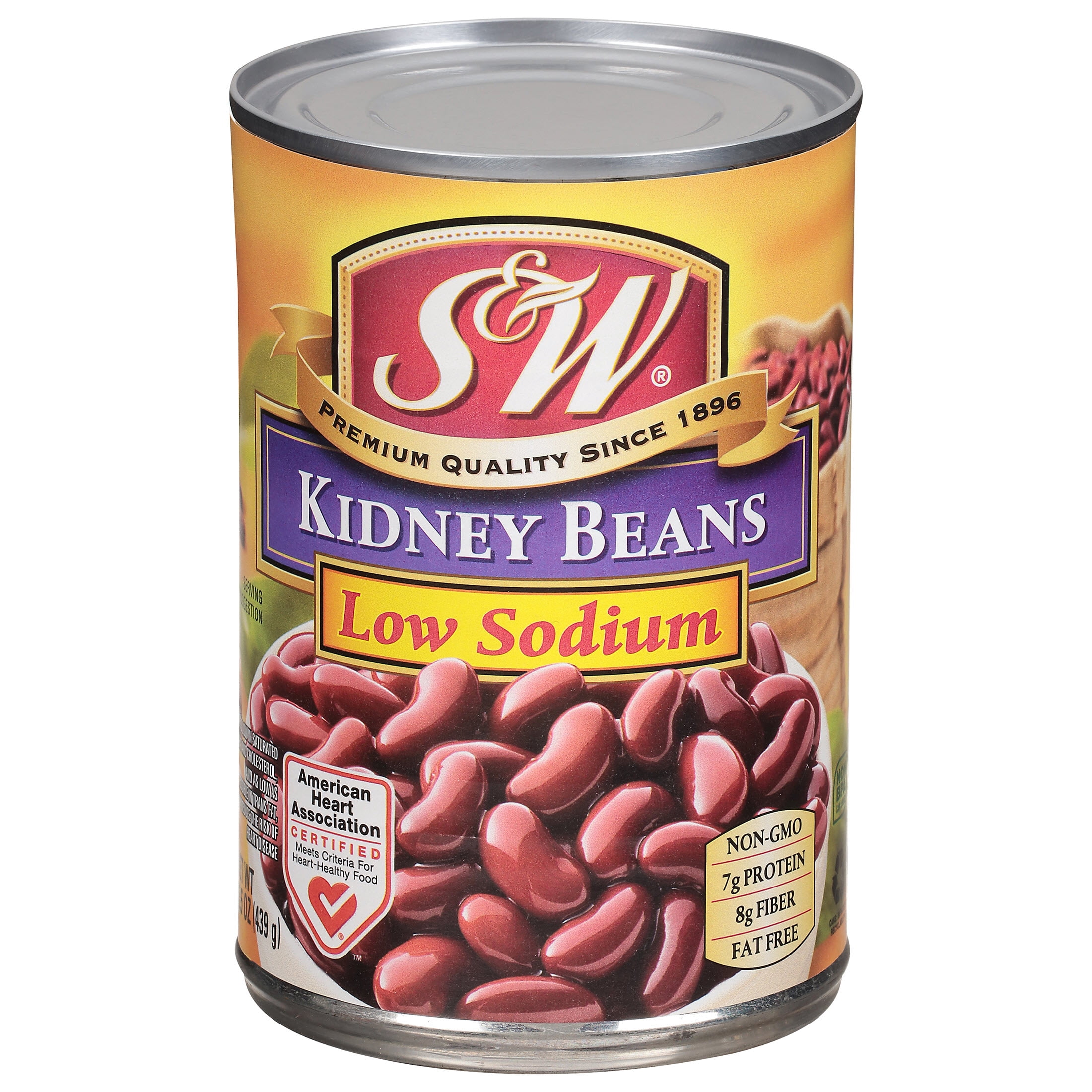 (8 pack) S&W Kidney Beans - Low Sodium - 15.5 oz. Can