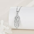 thumbnail image 3 of Irish Celtic Knot Created Opal Pendant Necklace Sterling Silver Black Necklaces for Women Men 18", 3 of 10