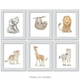 thumbnail image 5 of Lambs & Ivy Watercolor Safari Jungle Animals Unframed Nursery/Child Wall Art, 5 of 5