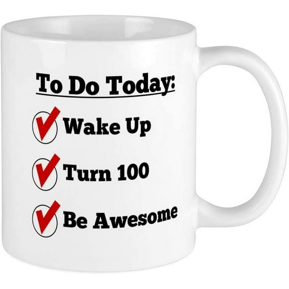 100Th Birthday Checklist Mugs Ceramic Coffee Mug, Tea Cup 11 oz