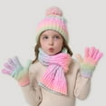 thumbnail image 2 of Xyant Kids Winter Hat Scarf Gloves Set, Boys Girls Toddler Knit Beanie Hat and Glove Set for Christmas Gift (Pink,3-10 Years）, 2 of 5