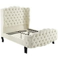 thumbnail image 4 of Violette Queen Tufted Wingback Performance Velvet Platform Bed in Ivory, 4 of 7