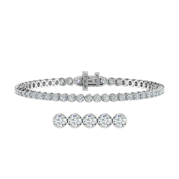 4 Carat Diamond Tennis Bracelet in 10K White Gold (7 Inch)