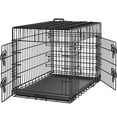 thumbnail image 6 of Yaheetech 36.2 inch Folding Metal Wire Dog Crate Pet Cage with Divider and Pull-out Tray, Black, 6 of 7