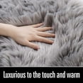 thumbnail image 5 of YJ.GWL Fluffy Faux Sheepskin Plush Area Rug Soft Fuzzy Rugs Floor Carpet for Bedroom Living Room,2'x4',Gray, 5 of 7