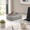 thumbnail image 4 of Lunch Bag, Oxford Fabric Insulated Thermal Cooler Portable Handheld Bento Box Container for Work Travel Picnic Outdoor Activities Lightweight Durable Meal Tote 2.7x9.45x12.2in Gray, 4 of 5