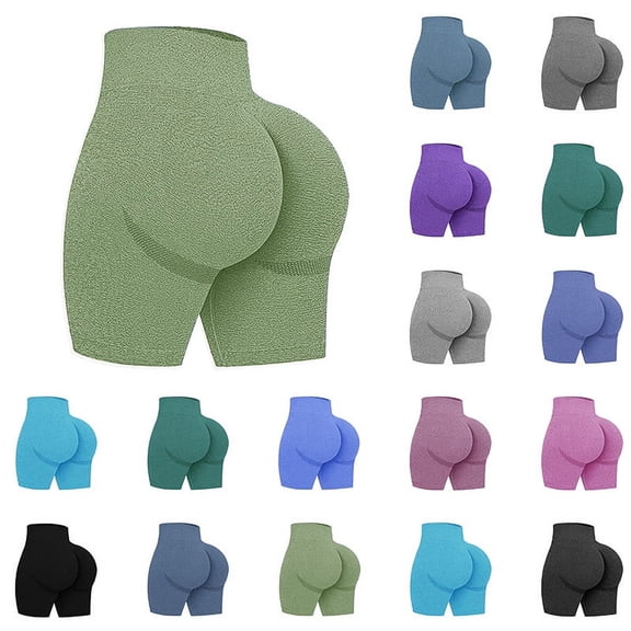 Elainilye Fashion Women's Athletic Shorts High Waisted Running Shorts Seamless Yoga Shorts Workout Gym Shorts,Blue