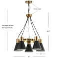 thumbnail image 4 of JONATHAN Y Apollo 22" 5-Light Metal LED Pendant, Black/Brass Gold, 4 of 9