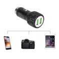 thumbnail image 5 of USB Car Charger 5V Rhinestone Decoration Dual Port Fast Charging Adapter Car Interior AccessoryBlack, 5 of 5