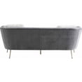 thumbnail image 3 of Pasargad Home Lafayette Velvet Sofa with 2 Pillows Grey, 3 of 6