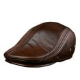thumbnail image 6 of Fashion 100% Genuine Leather Large Cap Male Head Layer Cowhide Beret Cow Leather Big Size Man Hat Earmuffs ,Classic Vintage, 6 of 6