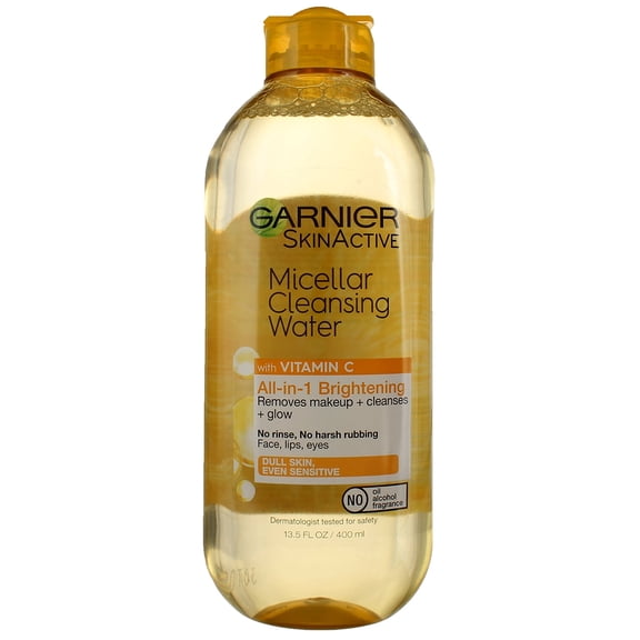 Garnier SkinActive Micellar Cleansing Water with Vitamin C, , 13.5 fl. oz. (Pack of 2)
