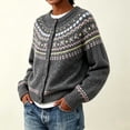 thumbnail image 5 of SeekIslan Women's Sweaters with Fair Isle Pattern Button Up Long Sleeve Knit Cardigan, 5 of 5