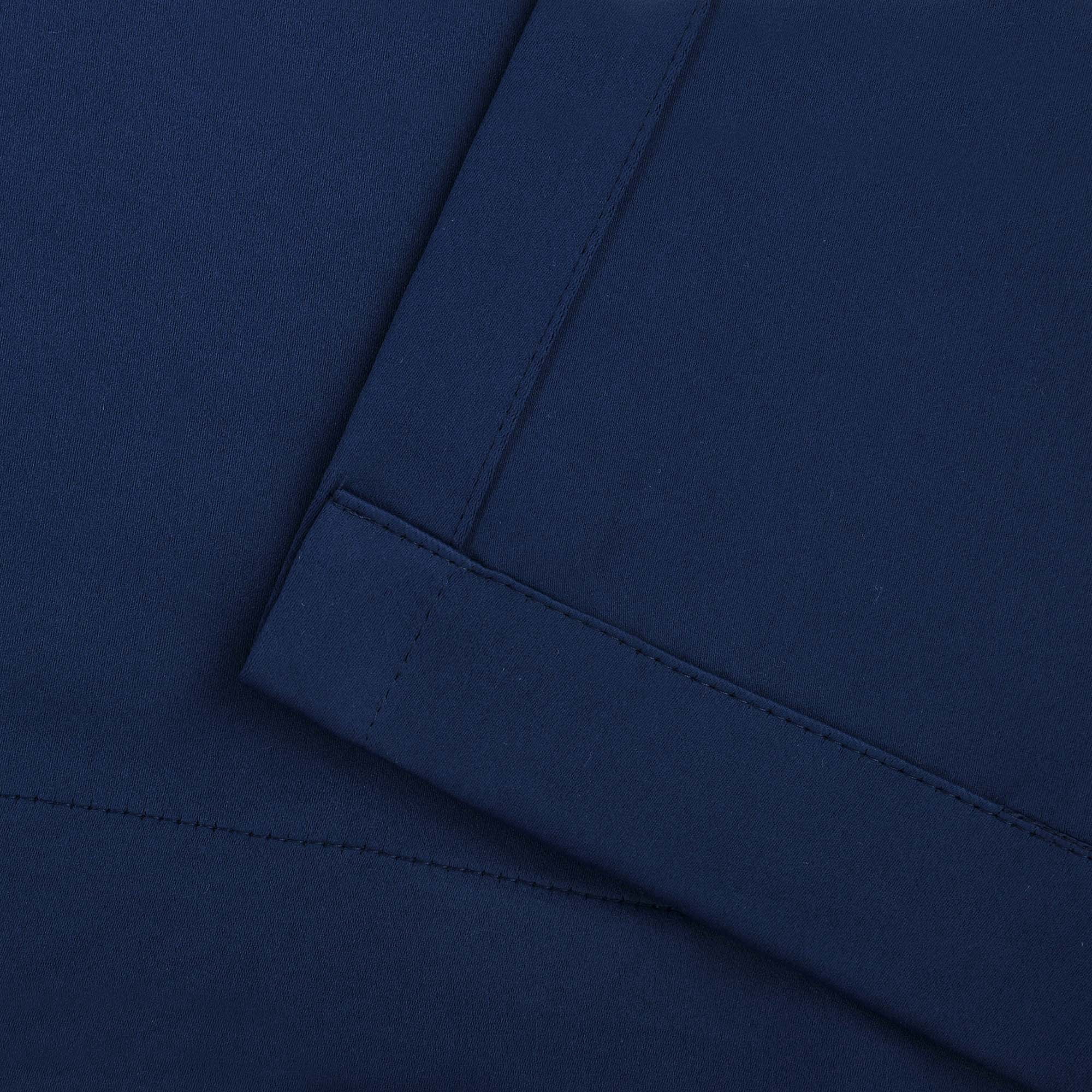 Superior Blackout Solid Light Filtering Grommet Curtain Panel Set, 70" x 120", Navy Blue