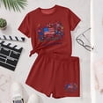 thumbnail image 6 of Atogsazn Childrens Girls 4th of July Clothes Set Kids Casual Loose Fit Short Sleeve T-shirt & Shorts Outfit Summer Red 5-6Years Fashion, 6 of 6