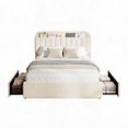 thumbnail image 1 of Full Bed Frame with Storage Headboard & 2 Drawers – Boucle Upholstered Kids Platform Bed | Open Bookcase Headboard | Underbed Drawers (4 Positions) | No Box Spring Needed, 1 of 5