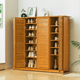 thumbnail image 3 of Magshion Bamboo 13 Tiers 33 Pairs Organizer Shoes Rack Blind with Door, Brown, for Entryway, 3 of 10