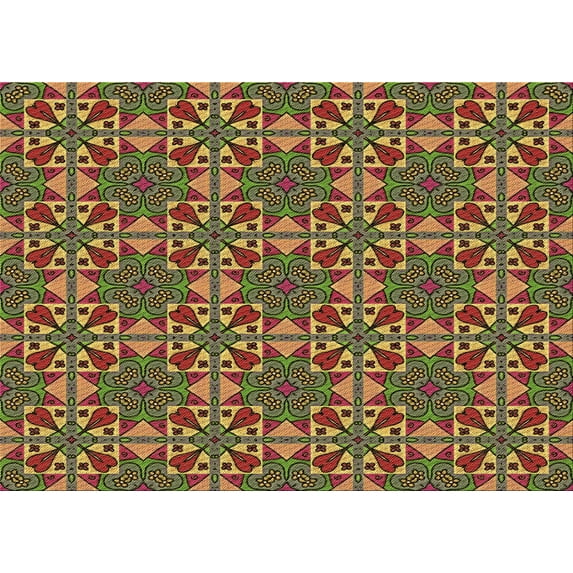 Ahgly Company Indoor Rectangle Patterned Cookie Brown Area Rugs, 5' x 7'