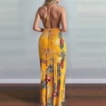 thumbnail image 4 of Women Sleeveless Jumpsuits Summer V Neck Modest Wrap Jumpsuits Yellow L, 4 of 5