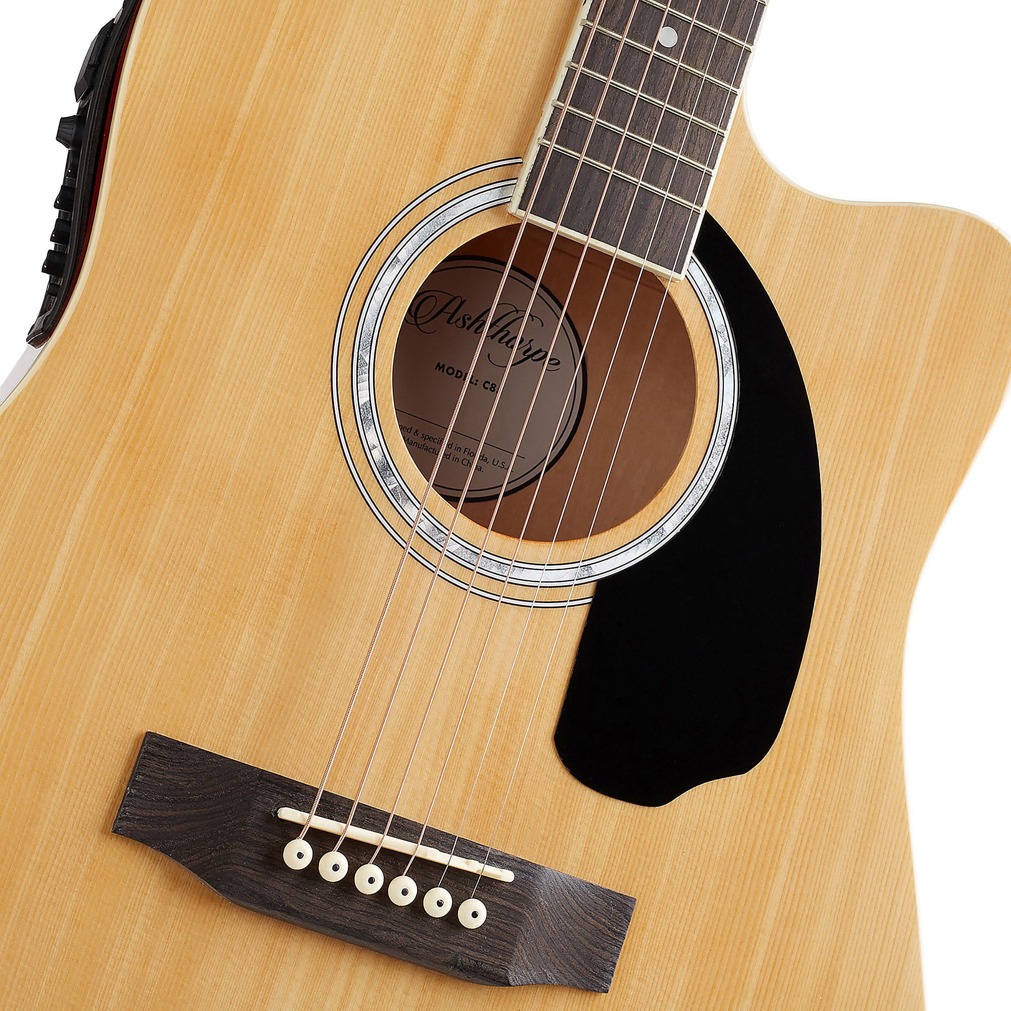 Ashthorpe Cutaway Dreadnought Acoustic Electric Guitar with 10-Watt Amp, Natural