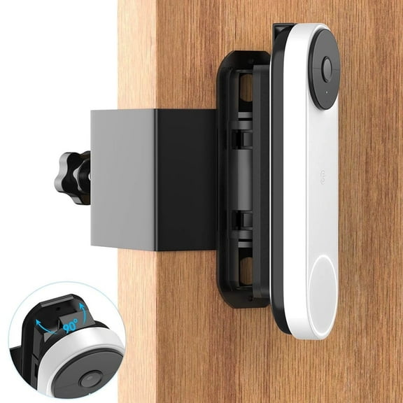 No Drill Anti-Theft Doorbell Mount for Google Nest Doorbell (Battery), Adjustable Mount for Nest Doorbell Google Doorbell Camera, Adjustable Angle (45° Left and Right)
