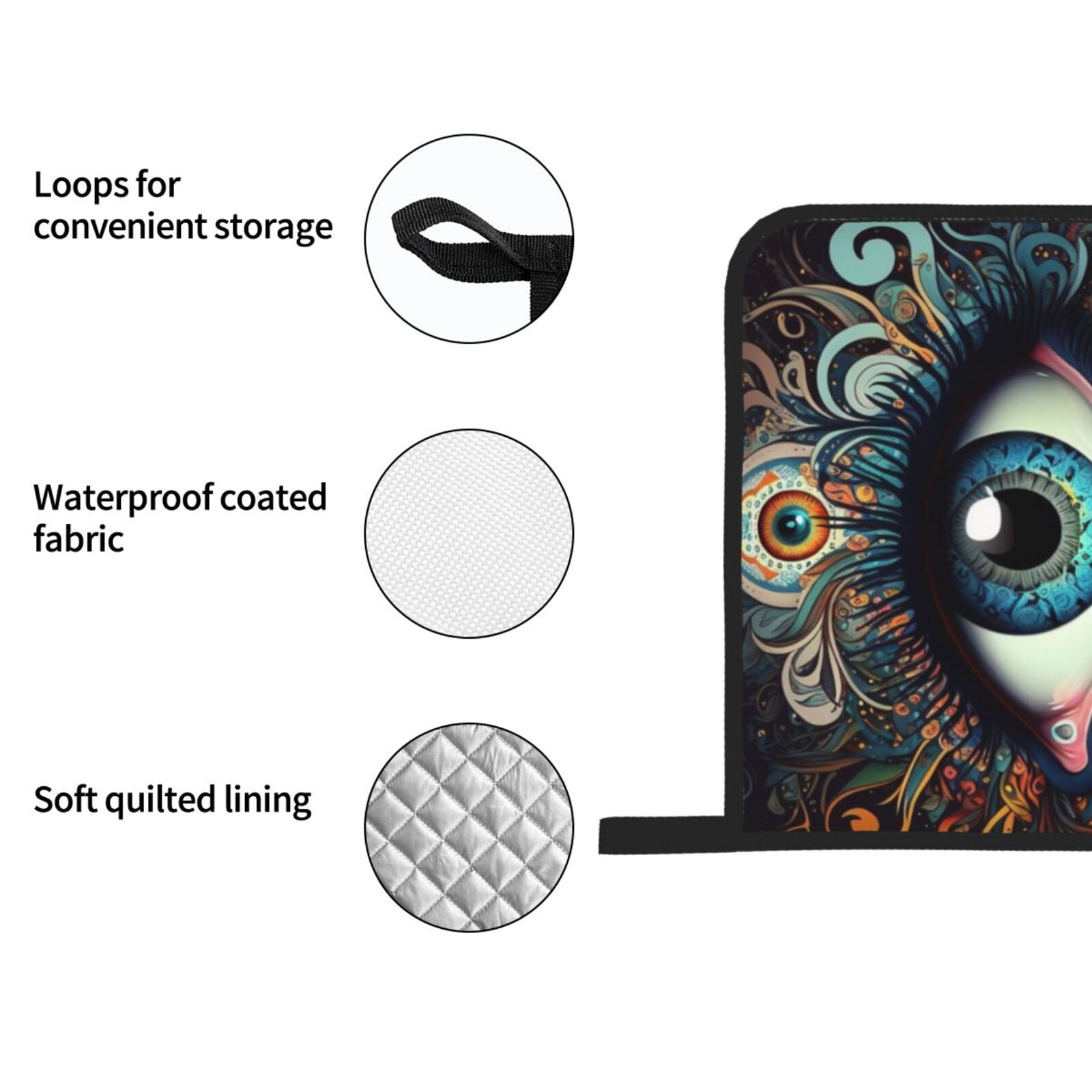 Magic Evil Eyes Psychedelic 4Pcs Oven Mitts and Pot Holders Sets Oven Kitchen Gloves Hot Pads for Cooking BBQ Baking Grilling