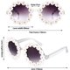 thumbnail image 3 of a62 3 paquetes de gafas de sol con forma de margarita y flores, gafas redondas, novedosas gafas de sol florales para fiesta, gafas para mujer, 3 of 4