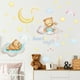 thumbnail image 1 of Pegatinas de pared de oso durmiendo en la luna y estrellas para decoración de habitación de bebé, calcomanías de pared de decoración de guardería de dulces sueños, 1 of 6