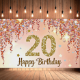 thumbnail image 6 of Sparkling Glittery 20 Number Happy Birthday Background Backdrop Banner Party Supplies Photography Props Birthday Decoration Celebrations Event Decorations, 6 of 8