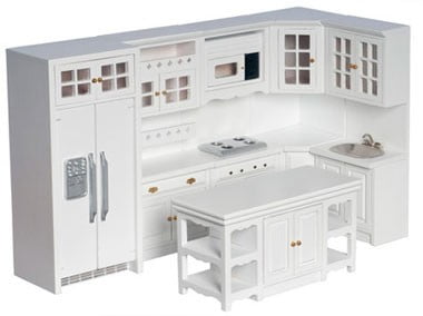 dollhouse and kitchen set