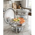thumbnail image 3 of QinaQin Plateau de Souper Rond de 5 Pintes en Acier Inoxydable Isolé avec Couvercle en Verre. Trousse Complète pour Réchauffer les Aliments du Buffet, Comprend une Cuillère et une Pince à Épiler. Convient aux Mariages, au Traiteur, aux Fêtes et aux Banquets, 3 of 9