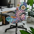 thumbnail image 2 of Whosucclay Boho Mandala Flower Pattern Office Chair Cover, Breathable Office Chair Seat Covers with Elastic Bottom Polyester High Back Chair Slipcover Protector for Computer Chair Slipcovers-S, 2 of 7