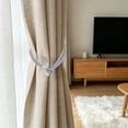 thumbnail image 5 of Set of 2 Decorative Curtain Tiebacks with Faux Pearl Accents, Woven Cord Drapery Holdbacks for Drapes and Curtains, Adjustable Loop Tie Backs for Living Room and Bedroom Decor, 5 of 6