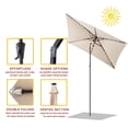 thumbnail image 2 of FLAME&SHADE 6.5 x 10 ft Rectangular Solar Powered Outdoor Market Patio Table Umbrella with LED Lights and Tilt, Beige, 2 of 7