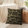 thumbnail image 4 of LALILO Throw Pillow Covers Lattice Gold Abstraction Art Black Cushion Cover 18" x 18", 2 Pack, 4 of 6