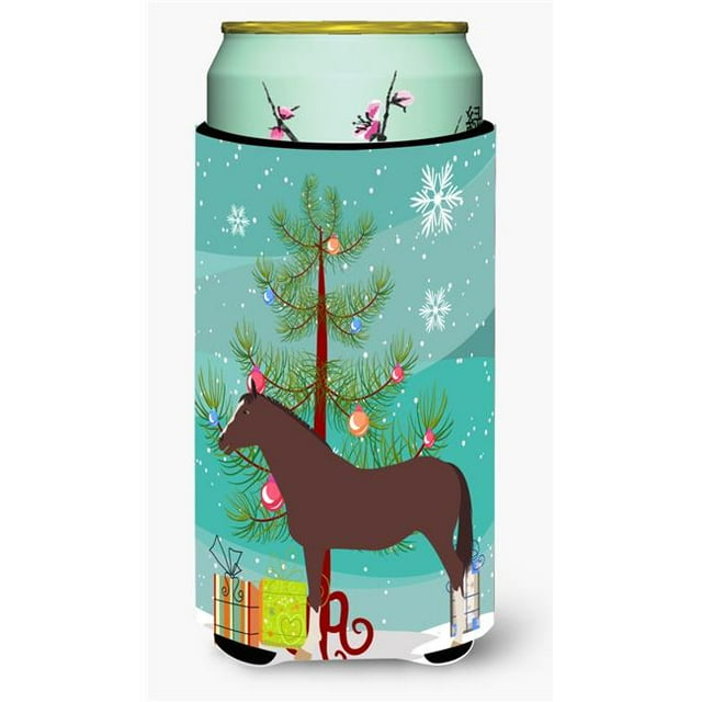 English Thoroughbred Horse Christmas Tall Boys Beverage Insulator Hugger