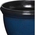thumbnail image 6 of Southern Patio 12 Inch Heritage Round Outdoor Patio Porch Resin Plastic Lightweight Planter Pot w/ Glossy Finish, Monaco Blue 2 Pack, 6 of 6