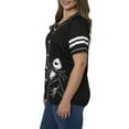 thumbnail image 5 of Women's Plus Skellington Baseball Jersey Shirt Button Nightmare Before Christmas, 5 of 8
