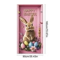 thumbnail image 3 of Antqov Easter Door Cover 71x35" Spring Door Banner Easter Bunny Door Decorative Colorful Background Easter Hanging Banner Decorations for Indoor Outdoor Front Door Holiday Party Home Decor, 3 of 6