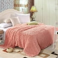 thumbnail image 3 of Homore Soft Fuzzy Faux Fur Throw Blanket, Decorative Shaggy Blanket for Couch Sofa Bed, 60" x 80" , Pale Peach, 3 of 7