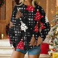 thumbnail image 2 of Womens Baggy Sweatshirts Christmas Clothes Printed Crewneck Pullover Long Sleeve Graphic Sweater Tops (XL, Red #E), 2 of 7