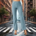 thumbnail image 4 of RYDCOT Women's Yoga Dress Pants Stretchy Casual Slacks Straight Leg Work Pants with Pockets Light Blue, 4 of 8