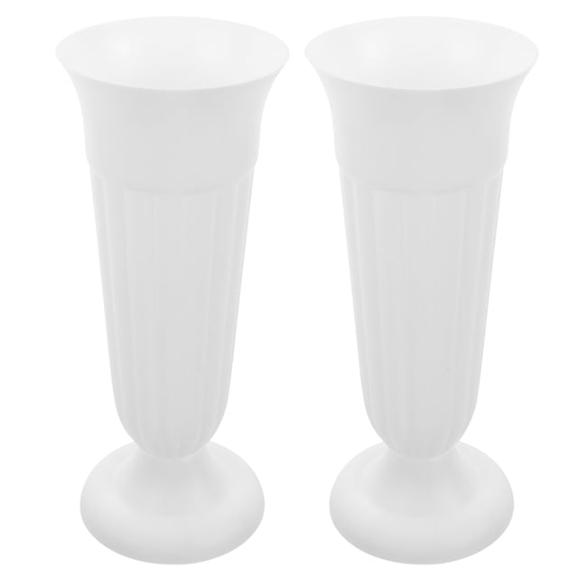SHISUYAN 2Pcs Memorial Cemetery Vase Plastic Flower Pot Cemetery Vase Flower Container Holder