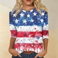 thumbnail image 2 of MuXiKeJi Clothes 250th Anniversary USA Shirt Women America 250 Shirt 3/4 Sleeve Patriotic Flag Eagle Print Tops 1776-2026 Tshirt Gifts, 2 of 5