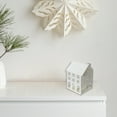 thumbnail image 2 of White Metal House Tealight Holder (Medium), 2 of 3